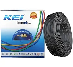 KEI FR PVC Housing Wire, Length: 90 m [0.50 sq. mm, Black]